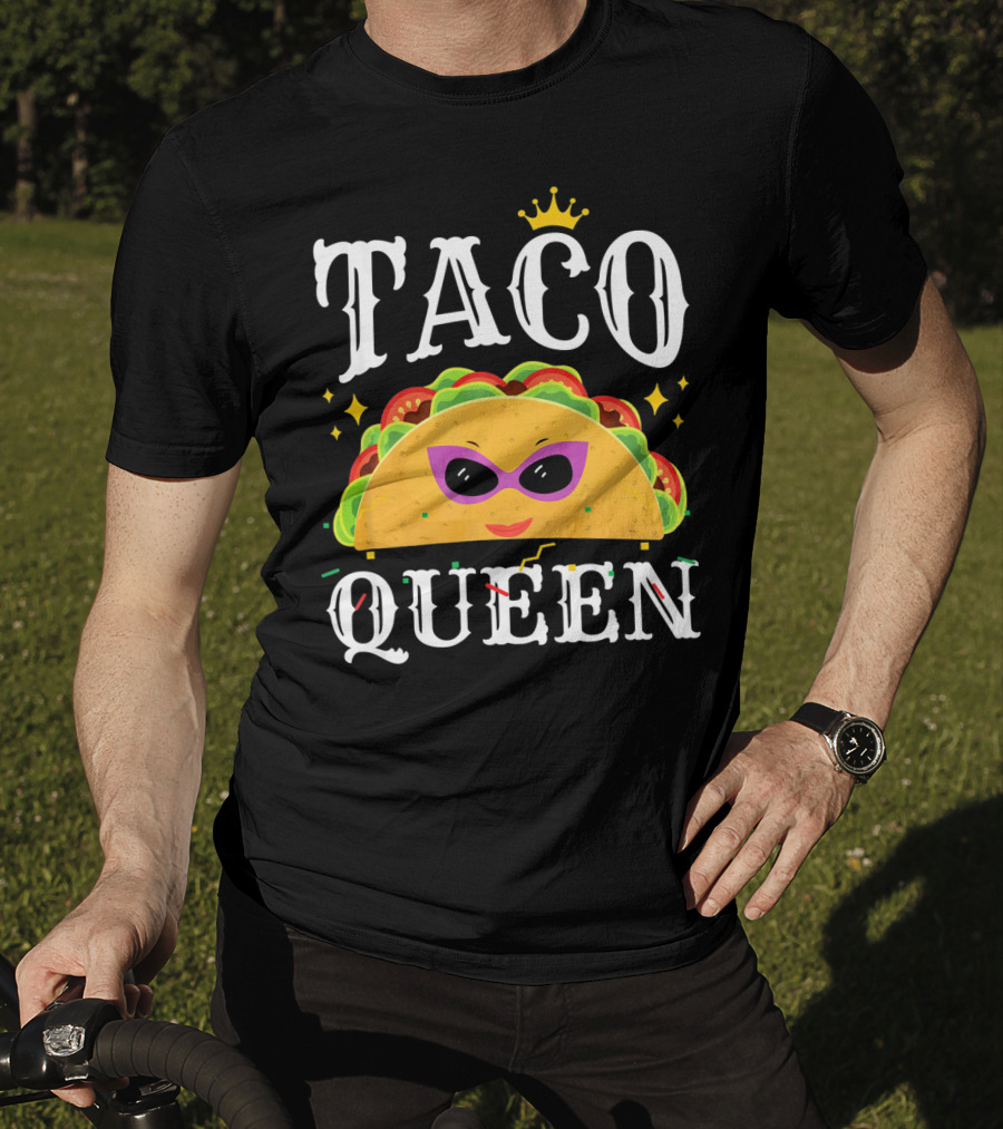 Taco Queen Cinco De Mayo Crown And Sunglasses T-Shirt