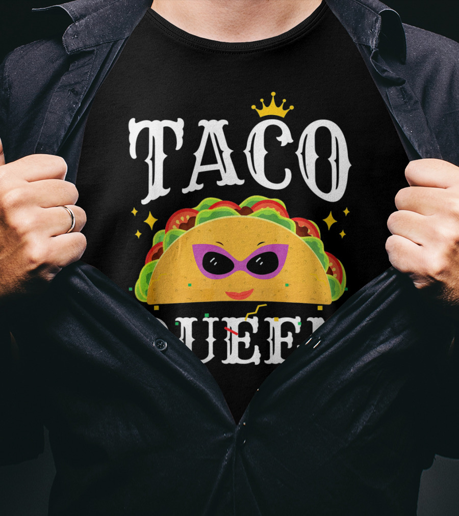 Taco Queen Cinco De Mayo Crown And Sunglasses T-Shirt