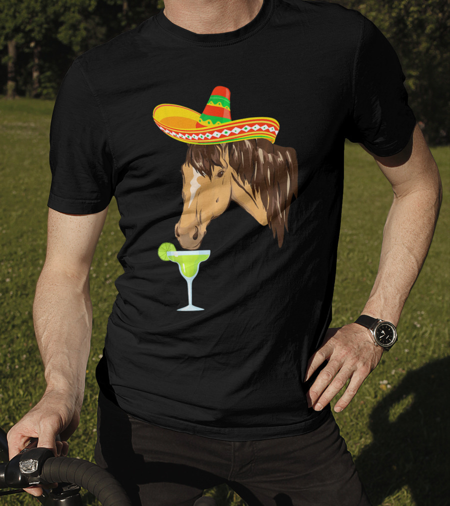 Cute Horse Sombrero Margarita Cinco De Mayo T-Shirt