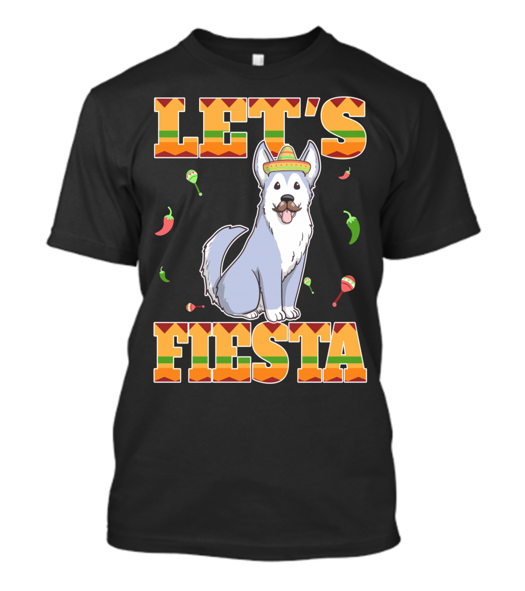 Let's Fiesta Husky Dog Sombrero Cinco De Mayo T-Shirt