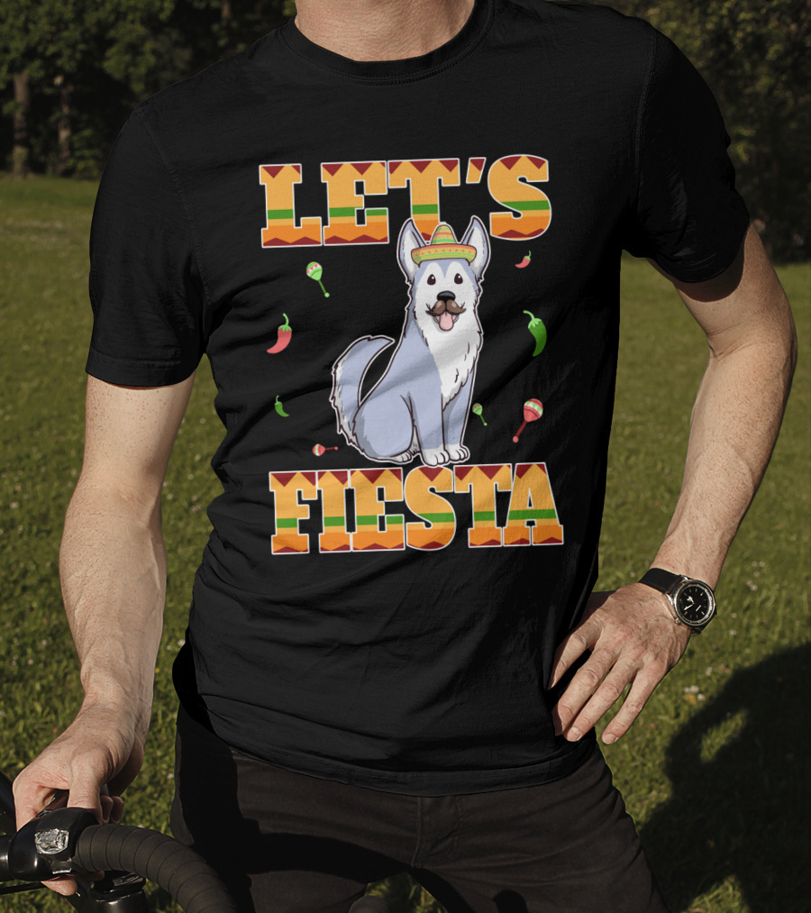 Let's Fiesta Husky Dog Sombrero Cinco De Mayo T-Shirt