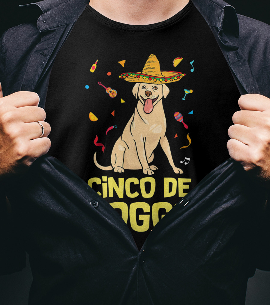 Cinco De Doggo Funny Taco Sombrero Labrador T-Shirt