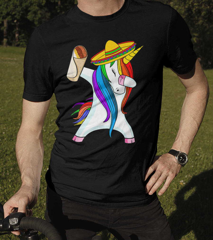 Cinco De Mayo Dabbing Unicorn Sombrero Burrito T-Shirt