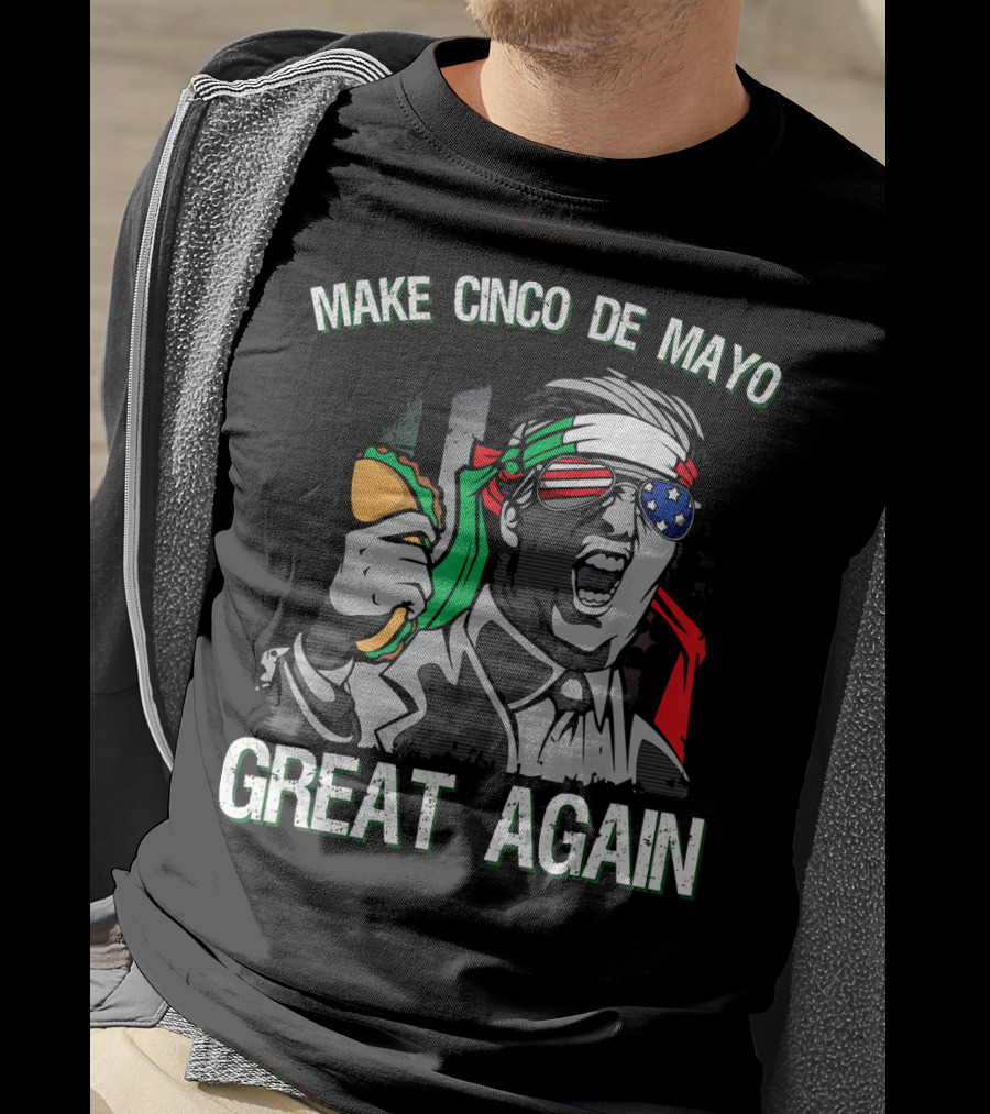 Make Cinco De Mayo Great Again Taco Headband Sunglasses T-Shirt