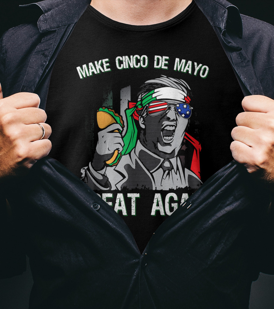 Make Cinco De Mayo Great Again Taco Headband Sunglasses T-Shirt