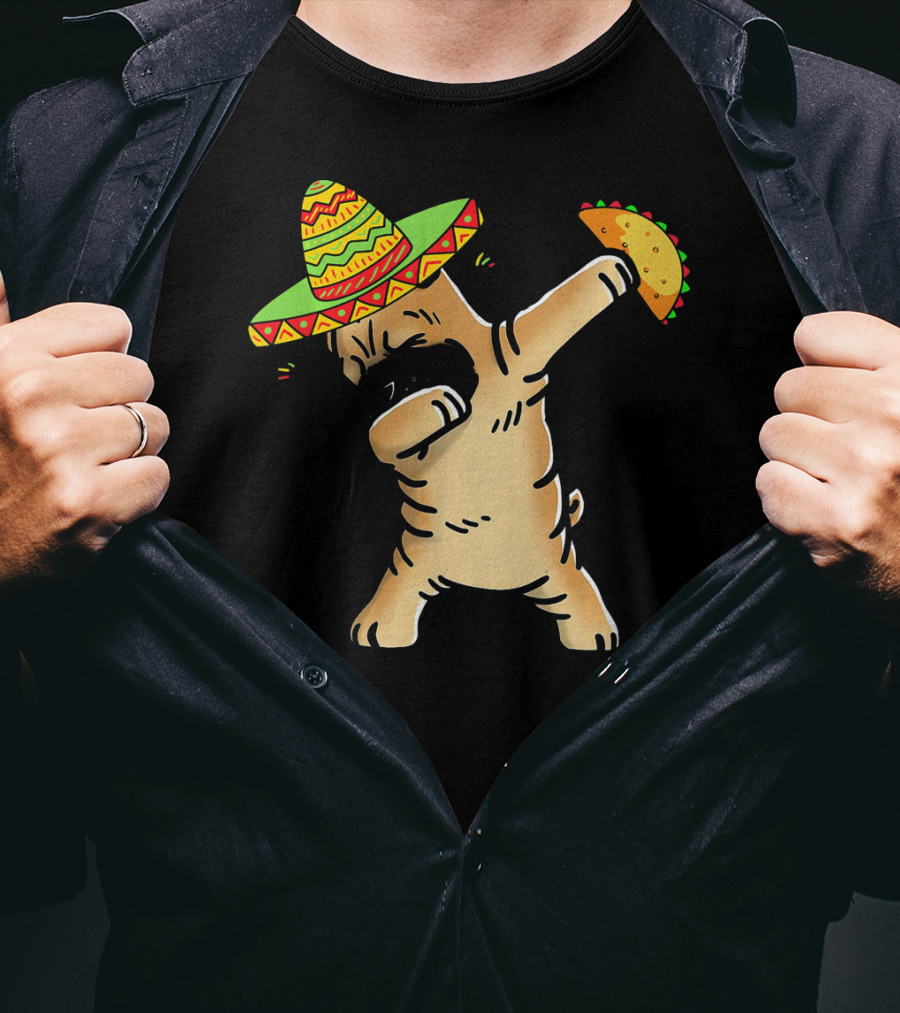 Cinco De Mayo Shar Pei Dabbing With Taco And Sombrero T-Shirt