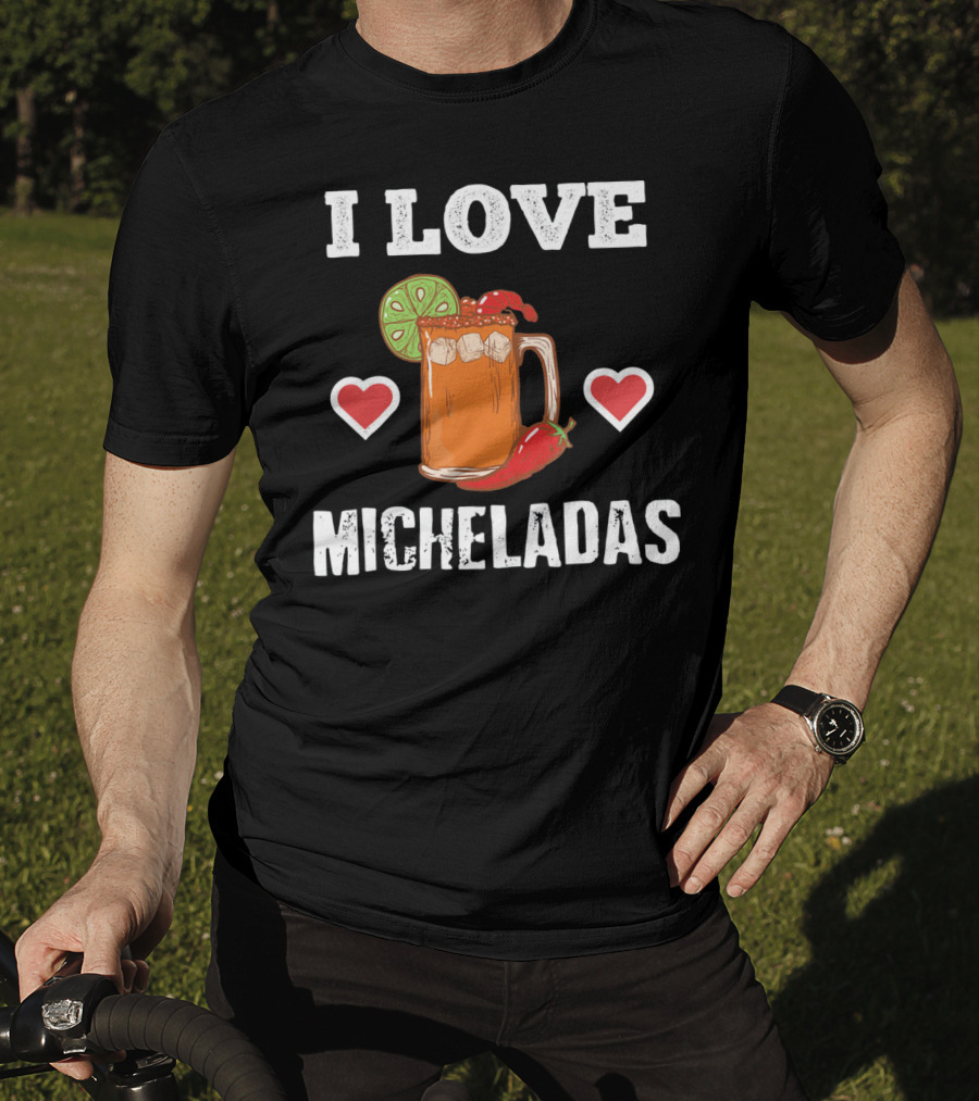 Cinco De Mayo I Love Micheladas Hearts Lime Pepper T-Shirt