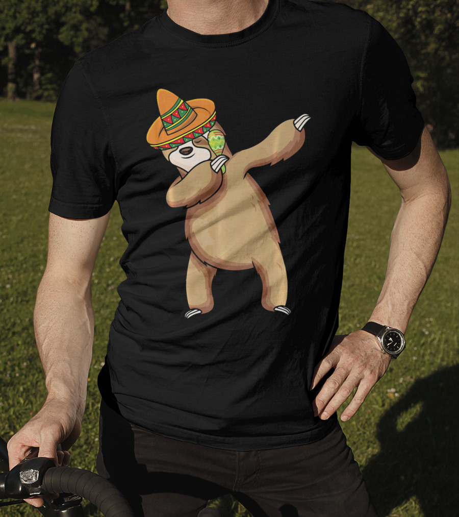 Dabbing Sloth Sombrero Cinco De Mayo Dance T-Shirt