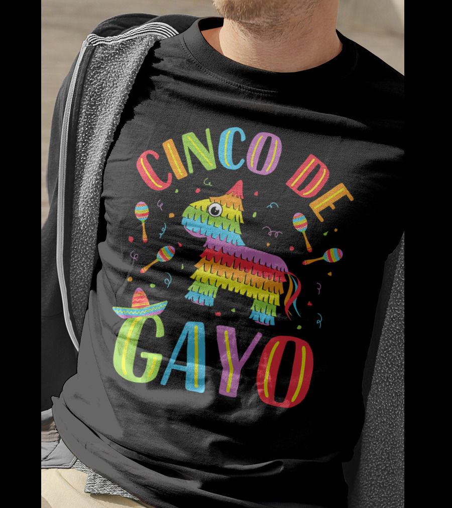 Cinco De Gayo Rainbow Pinata Maracas Fiesta T-Shirt