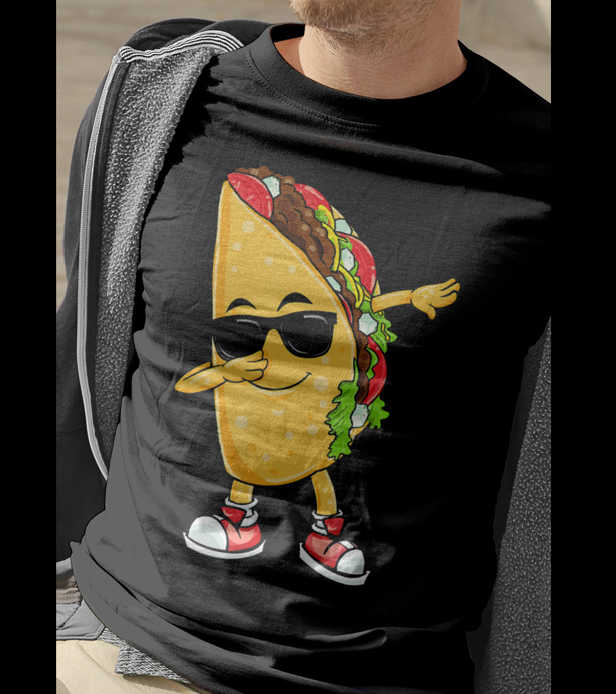Dabbing Taco Cinco De Mayo Celebration Fun With Sunglasses T-Shirt