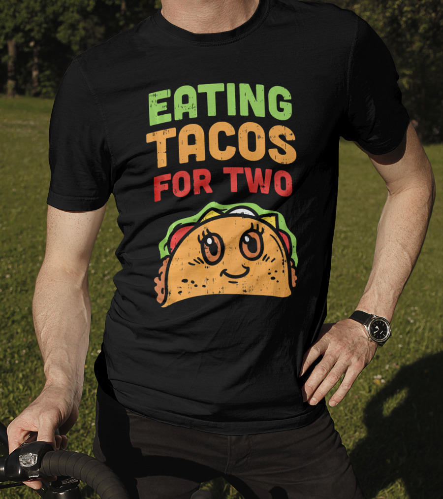 Eating Tacos For Two Cute Taco Character Pregnancy Announcement T-Shirt