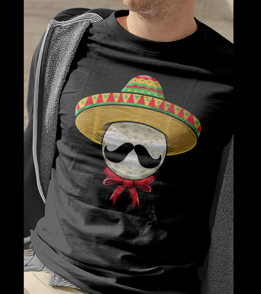 Cinco De Mayo Field Hockey Mexican Sombrero Mustache Golf Ball T-Shirt