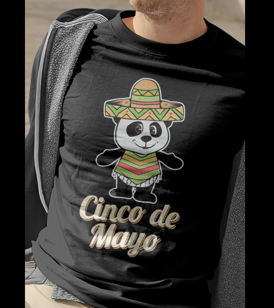 Cinco De Mayo Mexican Panda Sombrero T-Shirt