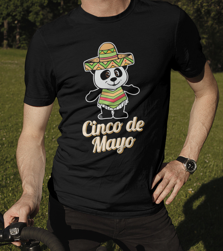 Cinco De Mayo Mexican Panda Sombrero T-Shirt