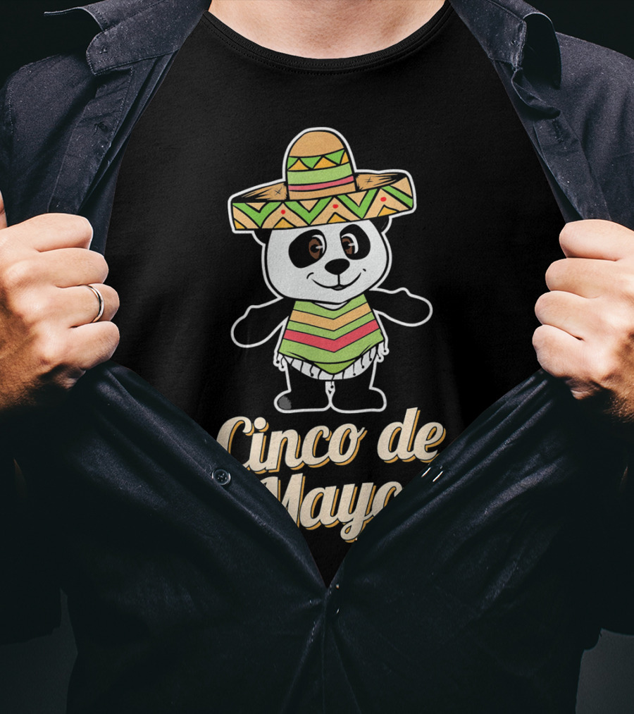 Cinco De Mayo Mexican Panda Sombrero T-Shirt