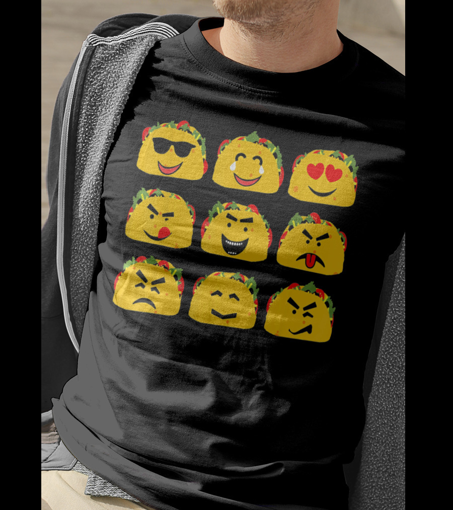 Cinco De Mayo Taco Emoji Faces Mexican Fun T-Shirt