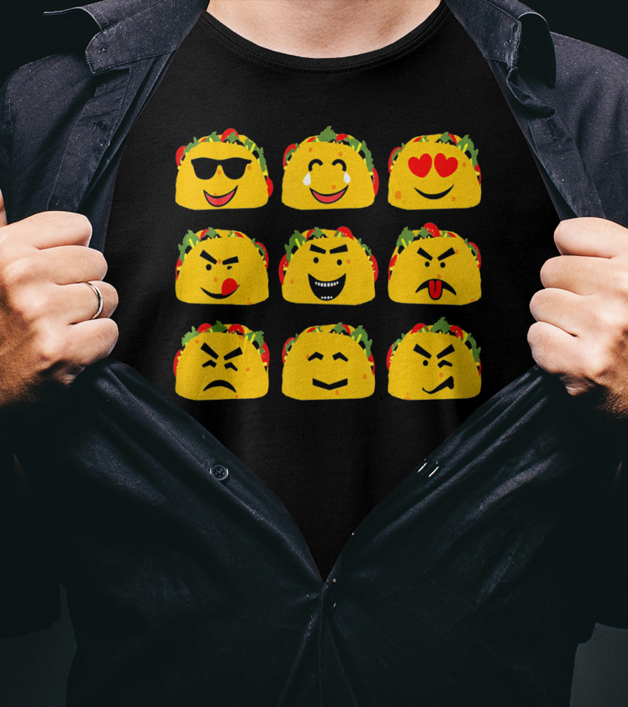 Cinco De Mayo Taco Emoji Faces Mexican Fun T-Shirt
