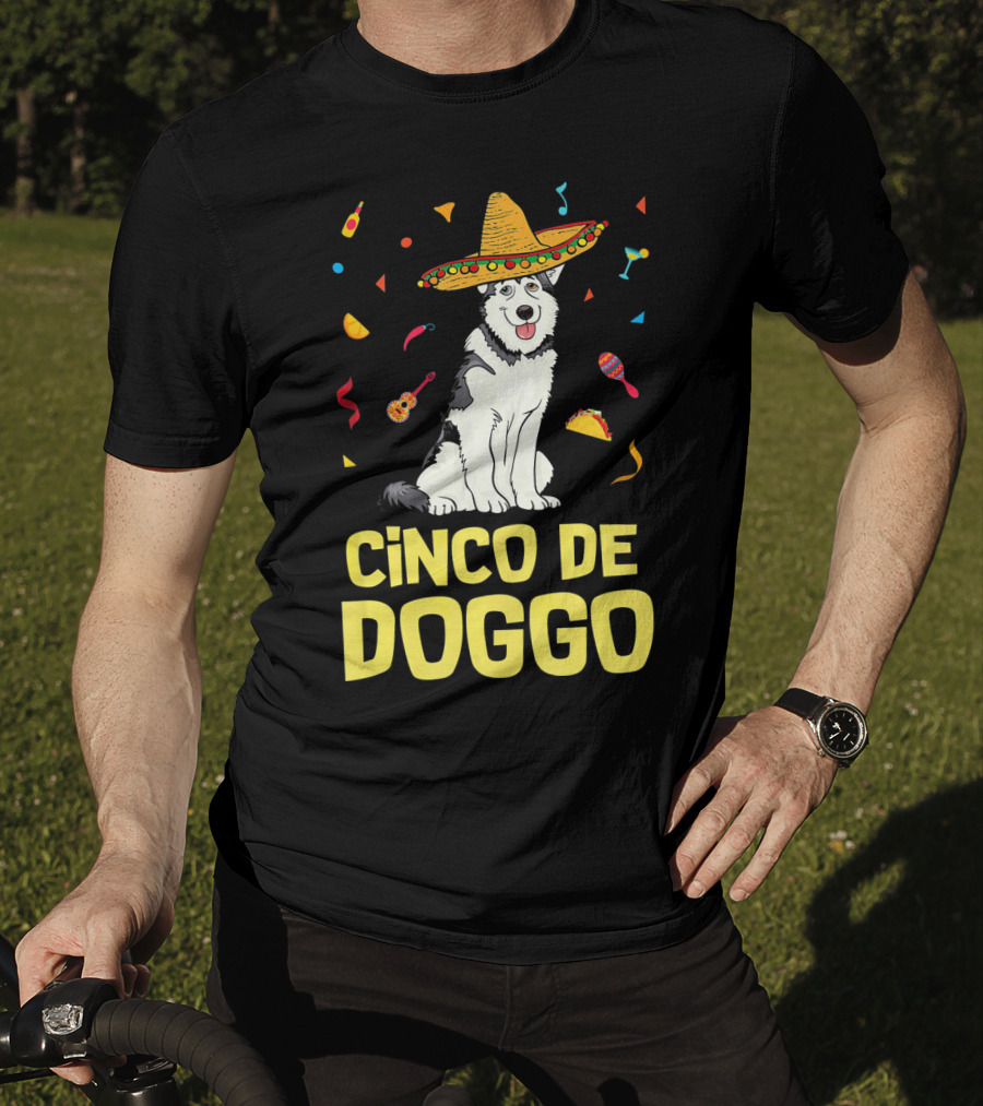 Cinco De Doggo Funny Taco Sombrero Husky T-Shirt