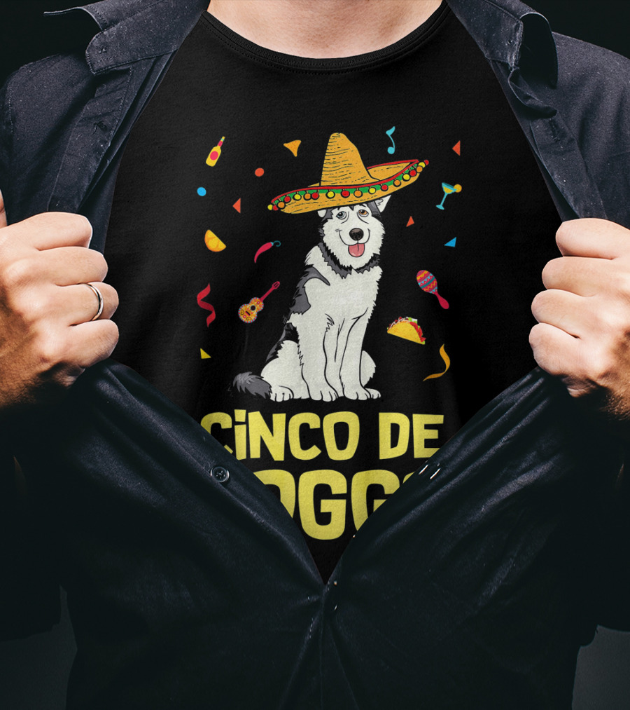 Cinco De Doggo Funny Taco Sombrero Husky T-Shirt