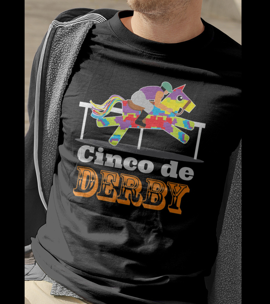 Cinco De Derby Pinata Horse Racing Jockey T-Shirt