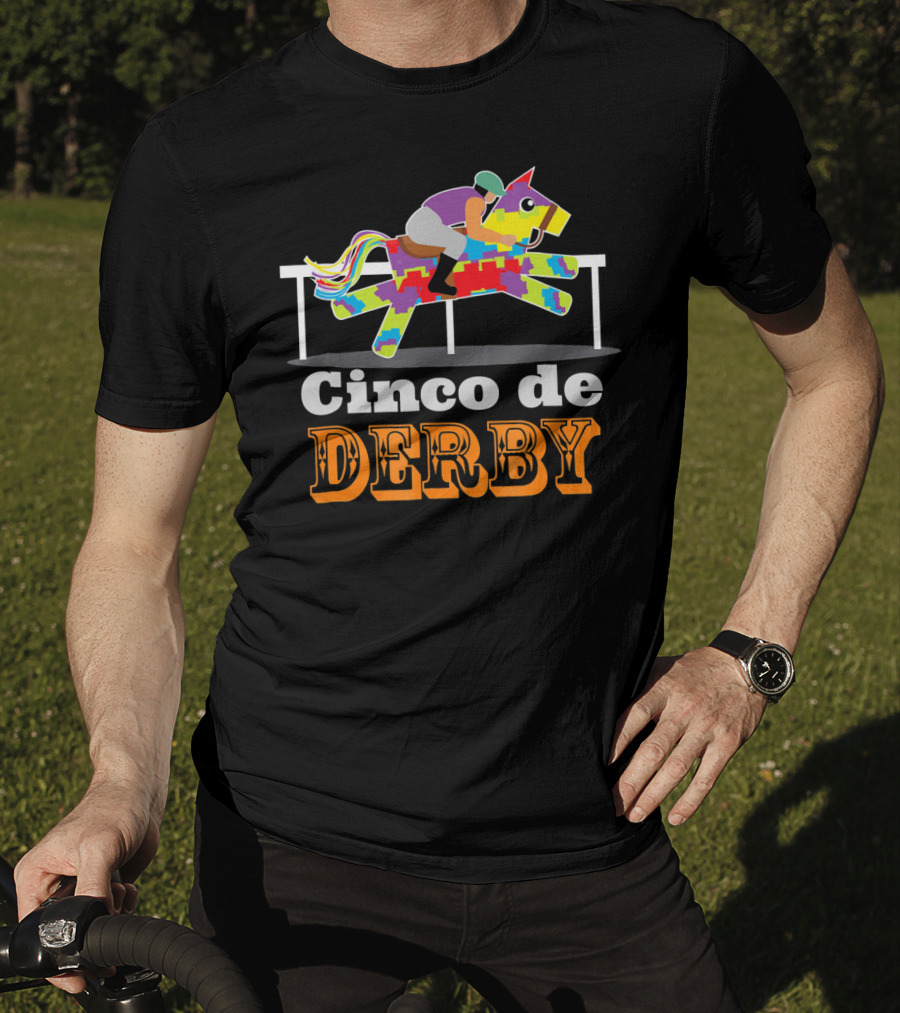 Cinco De Derby Pinata Horse Racing Jockey T-Shirt