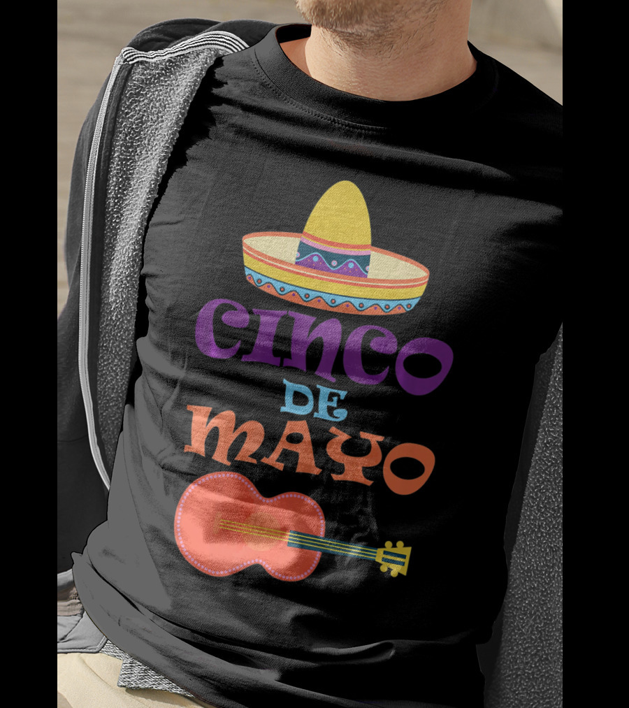 Cinco De Mayo Fiesta Sombrero And Guitar T-Shirt