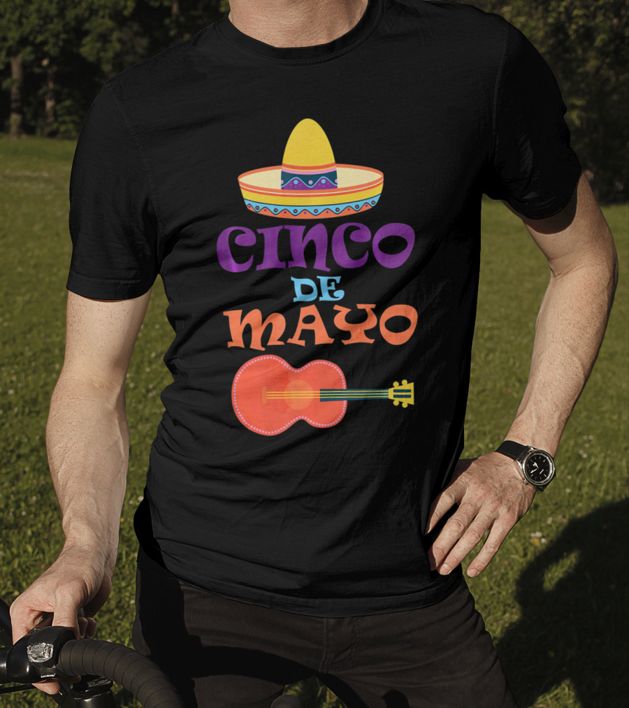 Cinco De Mayo Fiesta Sombrero And Guitar T-Shirt