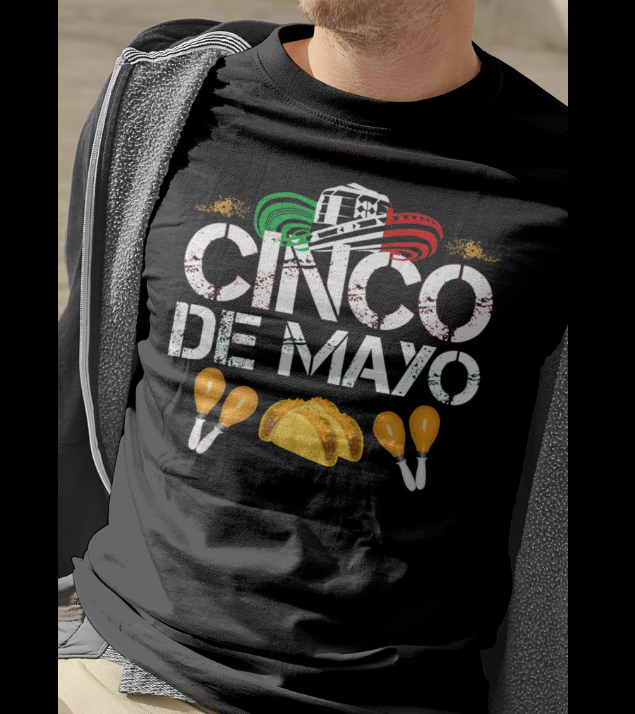 Cinco De Mayo Sombrero Tacos Maracas Fiesta T-Shirt