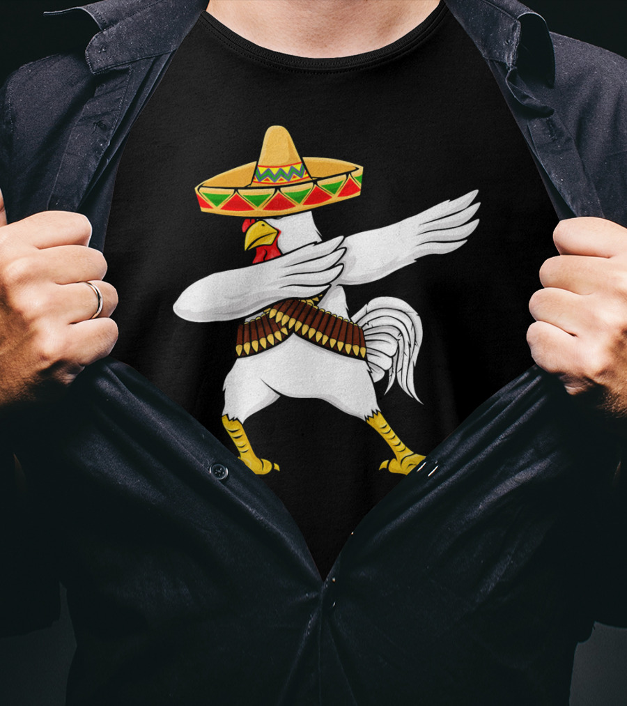 Cinco De Mayo Chicken Sombrero Dabbing Dab T-Shirt