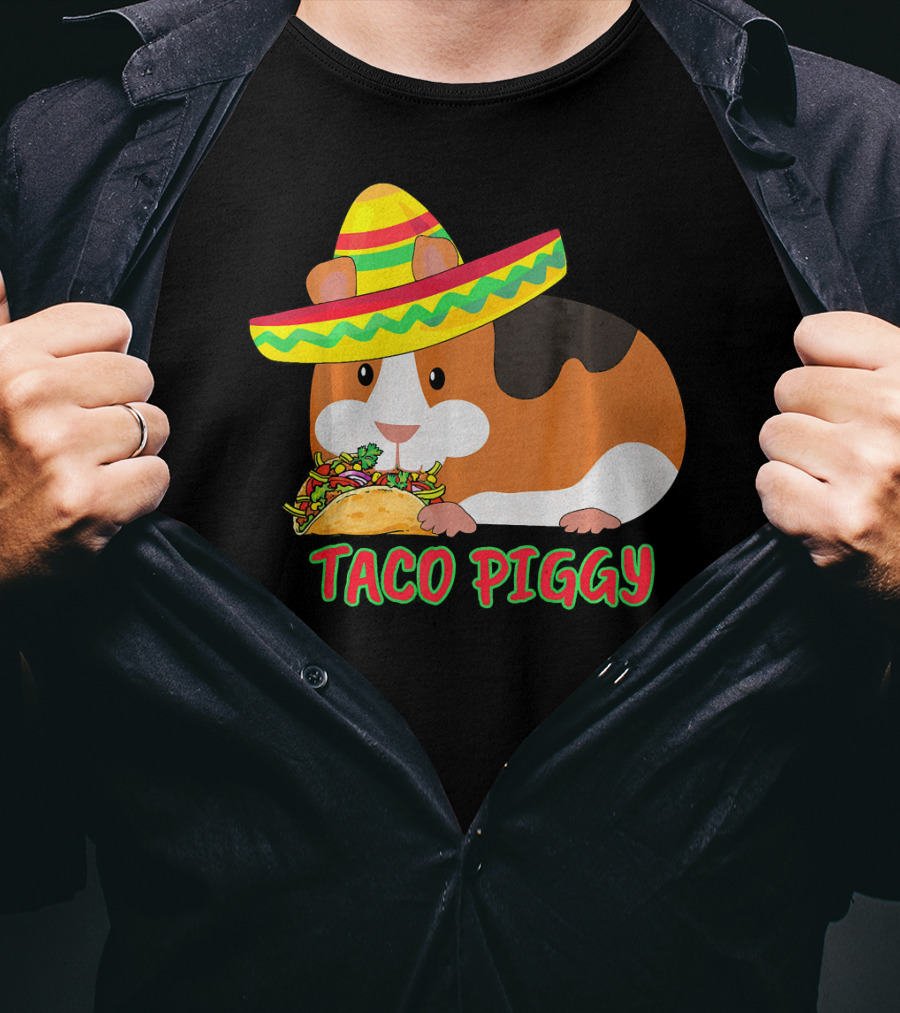 Cinco De Mayo Taco Piggy Guinea Pig With Sombrero T-Shirt