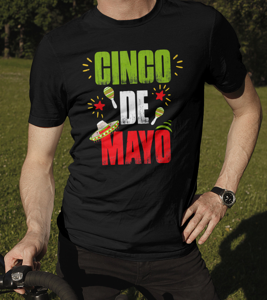 Cinco De Mayo Sombrero Maracas T-Shirt
