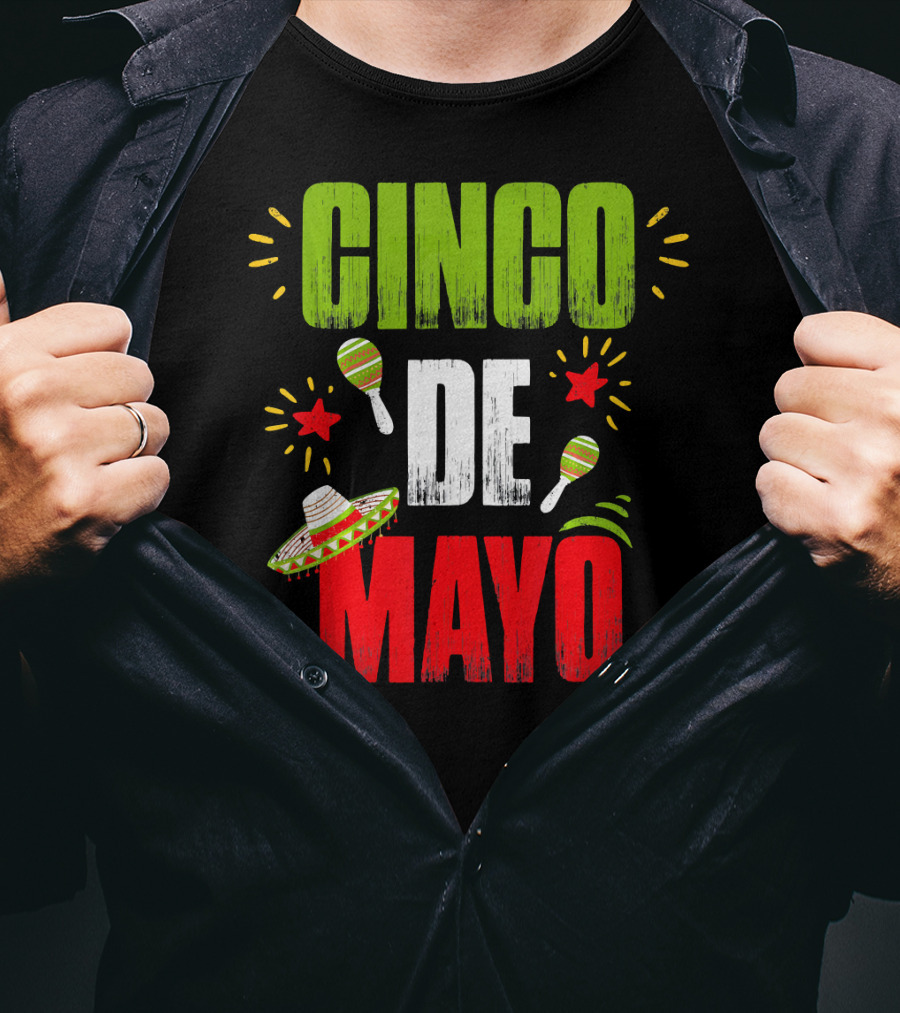 Cinco De Mayo Sombrero Maracas T-Shirt