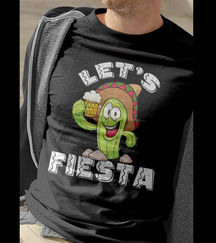Let's Fiesta Cactus Sombrero Beer T-Shirt