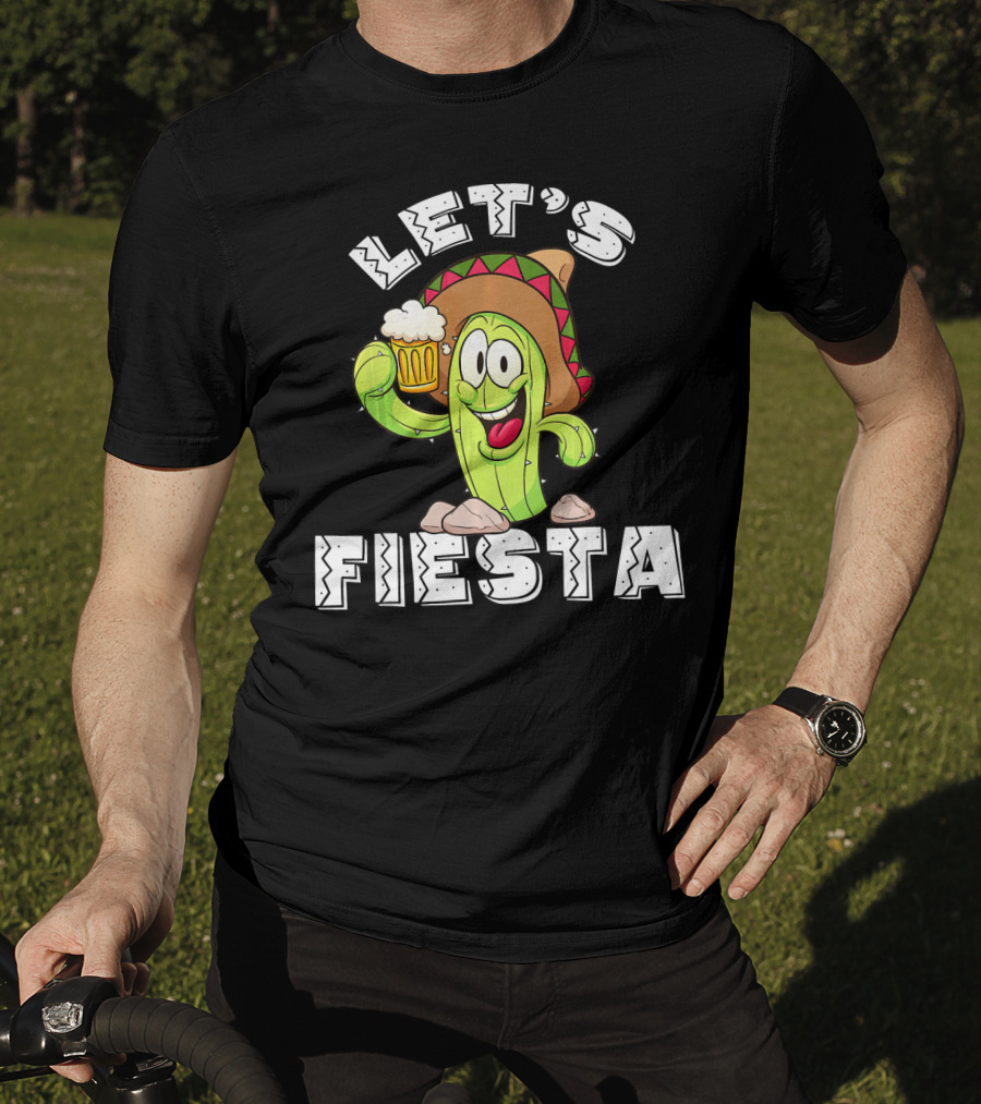 Let's Fiesta Cactus Sombrero Beer T-Shirt