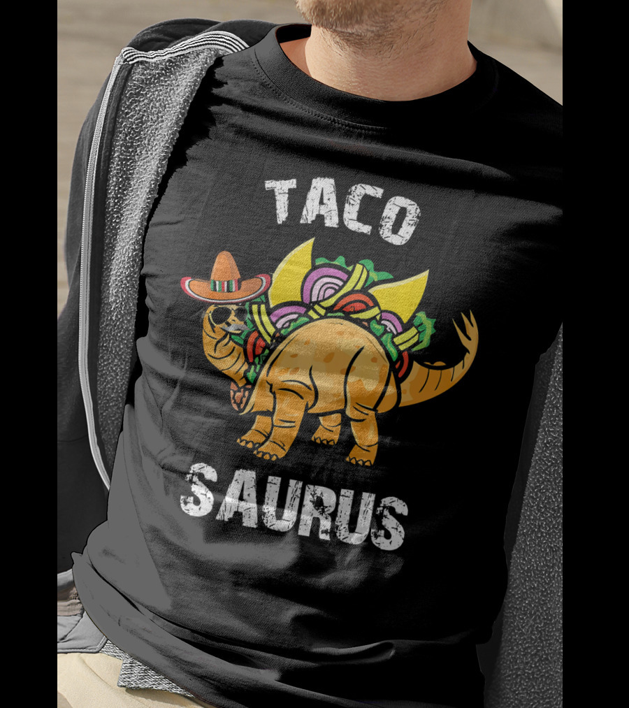 Tacosaurus Taco Dinosaur Funny Cinco De Mayo Fiesta T-Shirt
