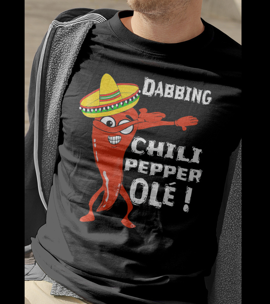 Dabbing Chili Pepper Olé Cinco With Sombrero T-Shirt