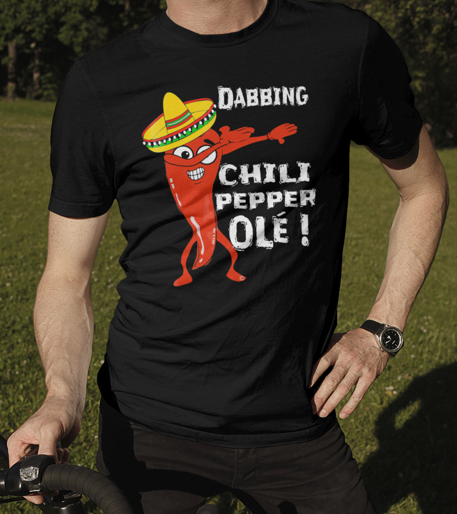 Dabbing Chili Pepper Olé Cinco With Sombrero T-Shirt