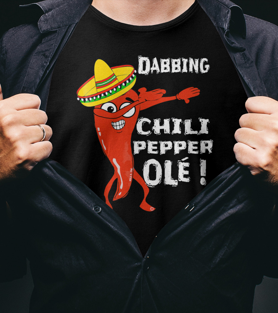 Dabbing Chili Pepper Olé Cinco With Sombrero T-Shirt
