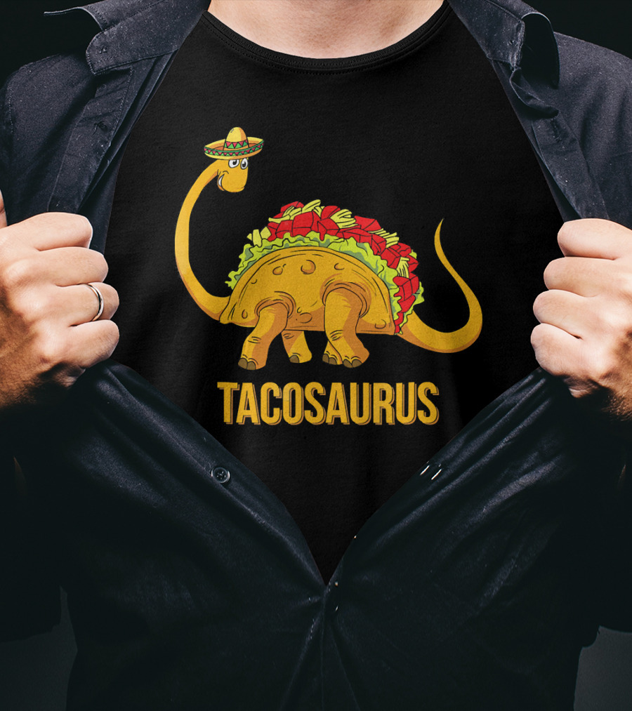 Tacosaurus Funny Cinco De Mayo Dinosaur Sombrero Tac T-Shirt