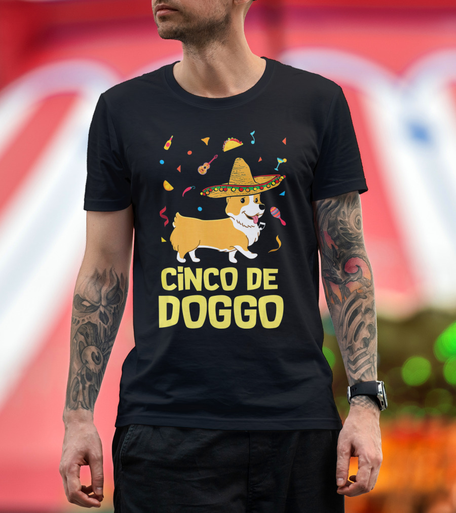Cinco de Doggo Funny Taco Sombrero Corgi T-Shirt