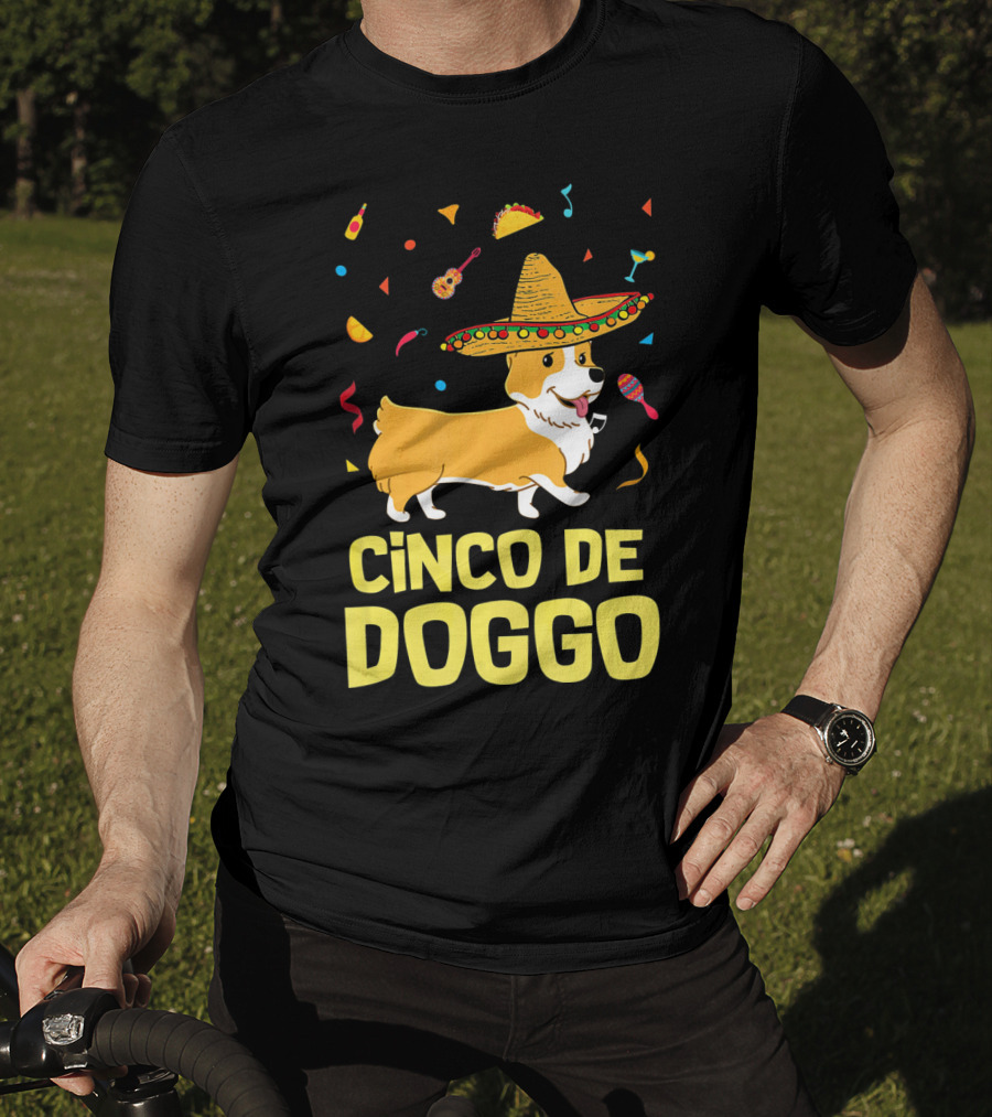 Cinco De Doggo Funny Taco Sombrero Corgi T-Shirt