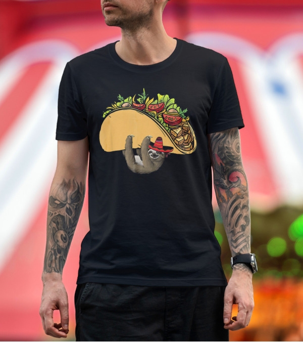 Premium T-Shirt: Cinco De Mayo Sloth Sombrero Taco Fiesta T-Shirt Cinco De Mayo Sloth Sombrero Taco Fiesta T-Shirt