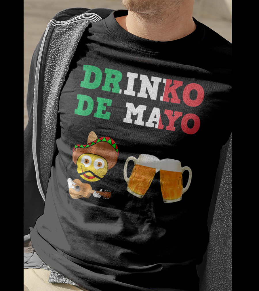 Drinko De Mayo Sombrero Guitar Emoji Beer Mugs T-Shirt