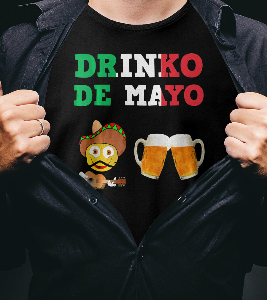 Drinko De Mayo Sombrero Guitar Emoji Beer Mugs T-Shirt