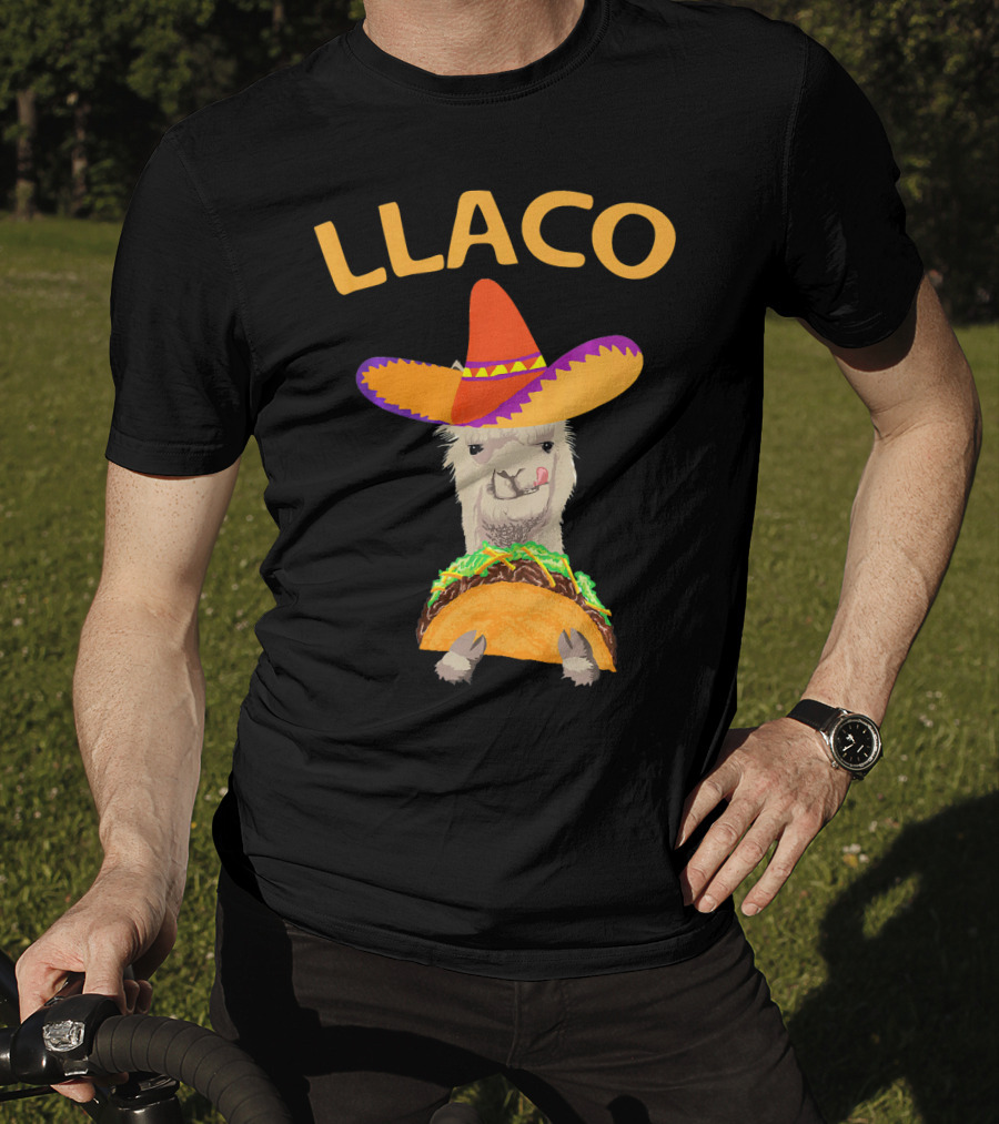 LLACO Llama Taco Sombrero Funny Cinco De Mayo T-Shirt