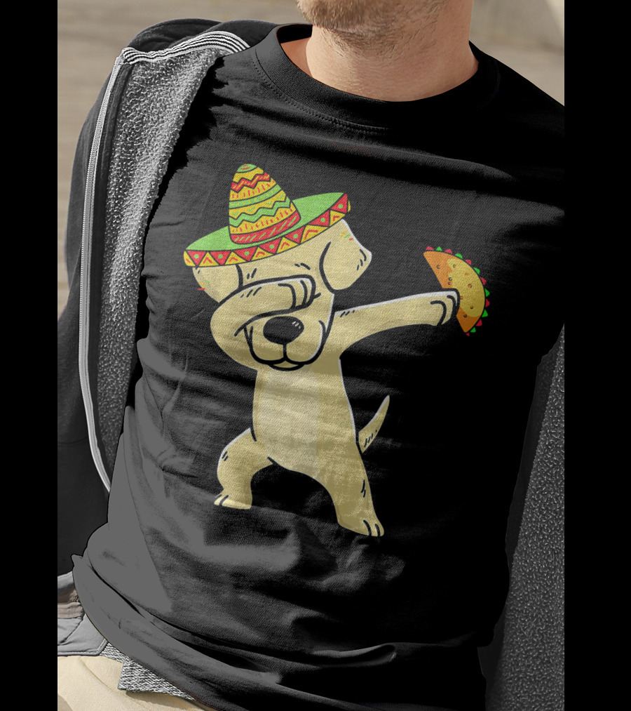 Labrador Retriever Dabbing With Taco And Sombrero T-Shirt