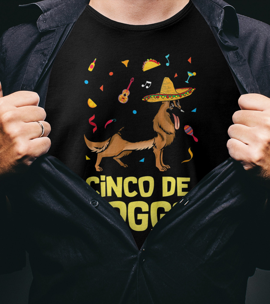 Cinco De Doggo Taco Sombrero German Shepherd T-Shirt