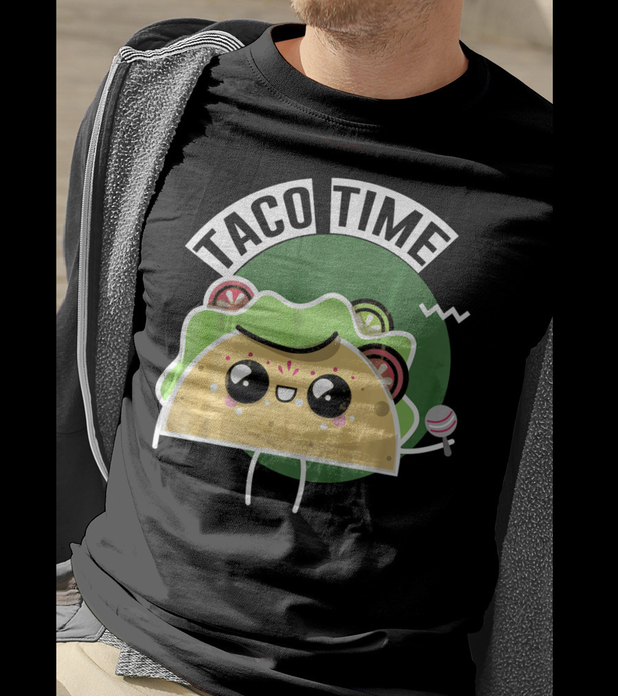 Taco Time Cinco De Mayo Me Food Cartoon Fiesta T-Shirt