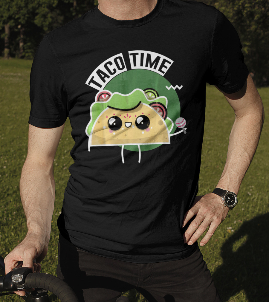 Taco Time Cinco De Mayo Me Food Cartoon Fiesta T-Shirt