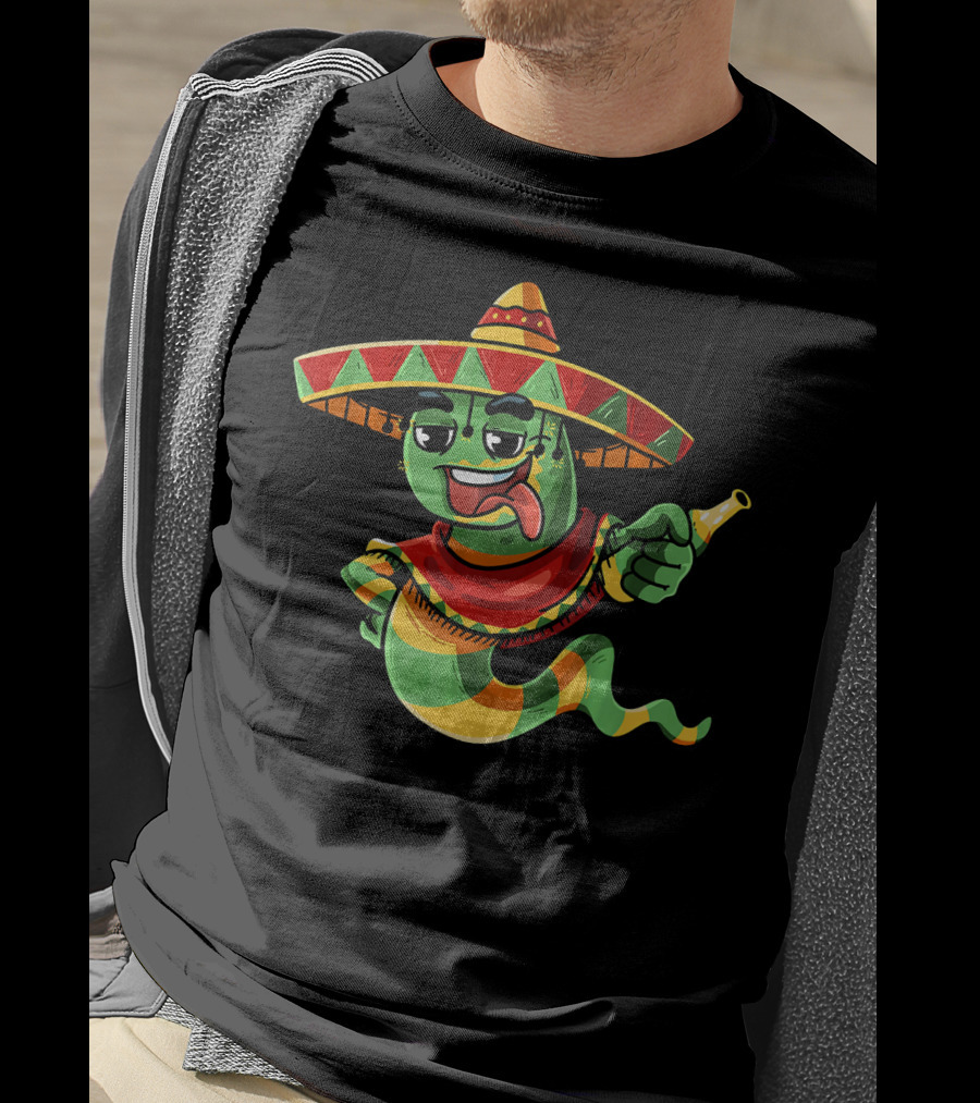 Cinco De Mayo Sombrero Mexican Tequila Worm Fiesta T-Shirt
